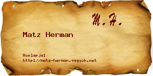 Matz Herman névjegykártya